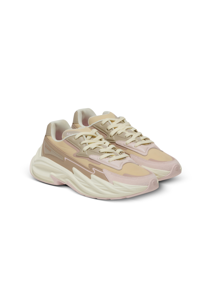 Run-Row leather and nylon trainers