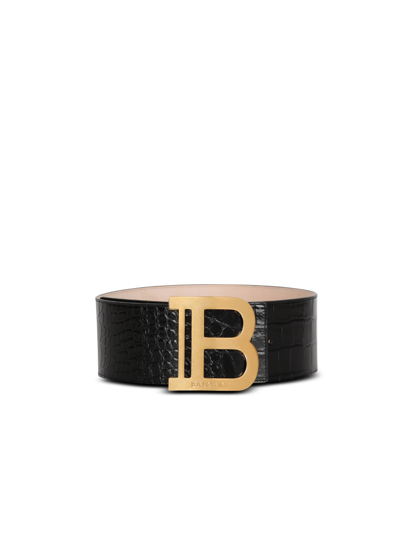 B-Belt in crocodile-print leather