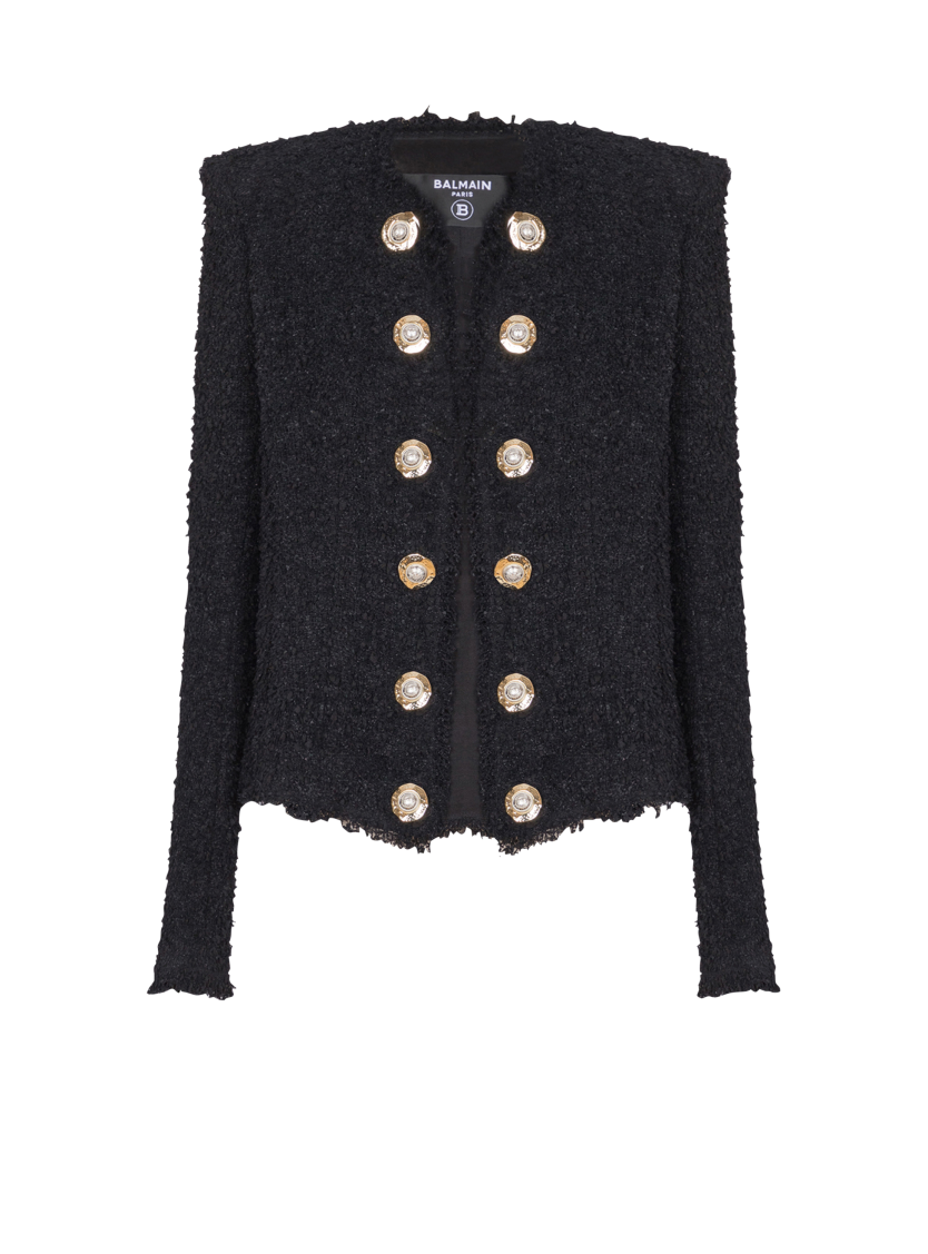 Edge-to-edge tweed jacket