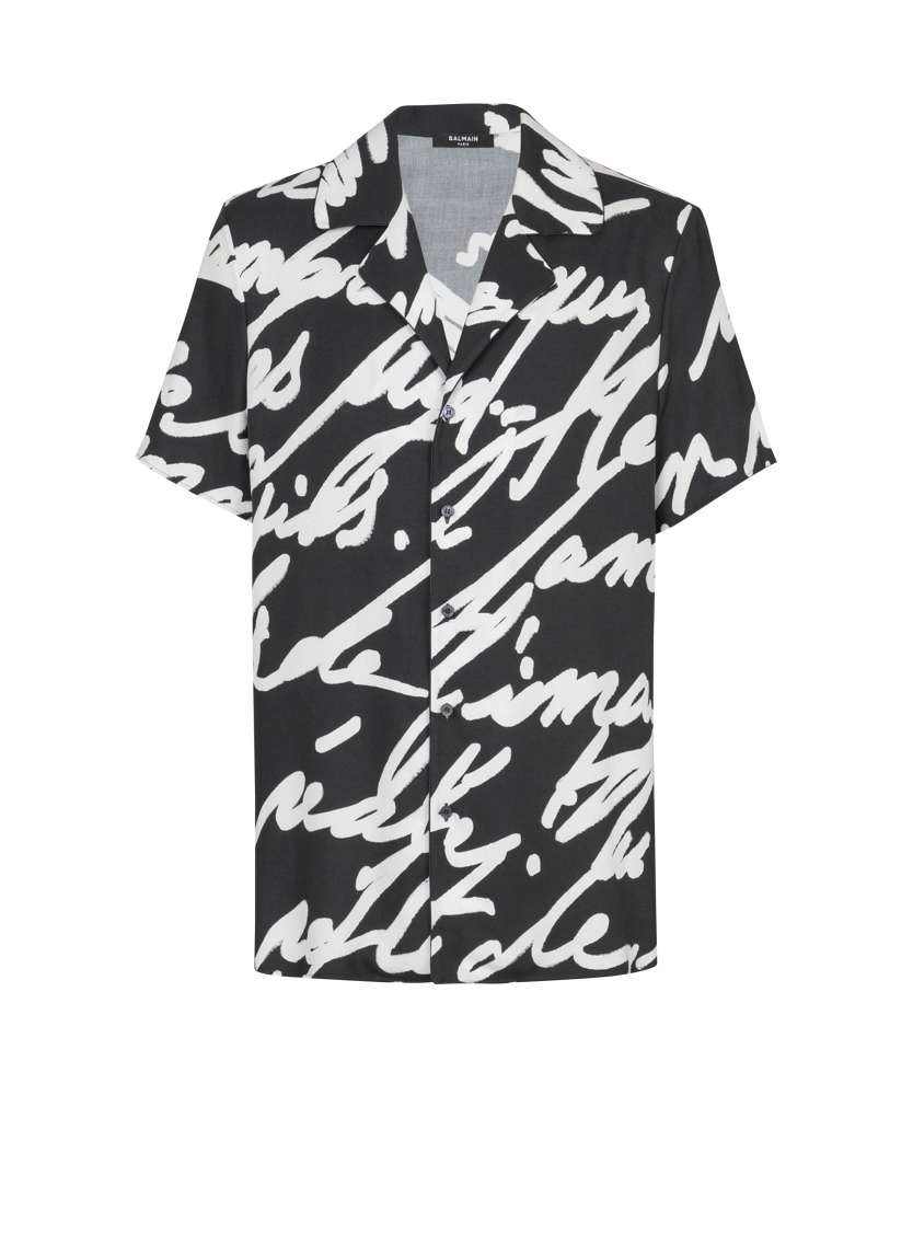 Twill pyjama shirt with "Love Letter" print