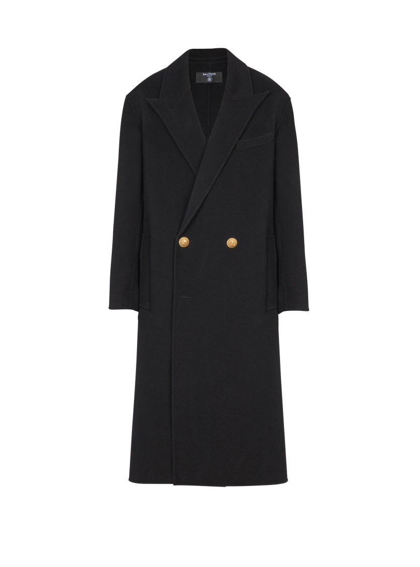 Long coat in double-faced wool