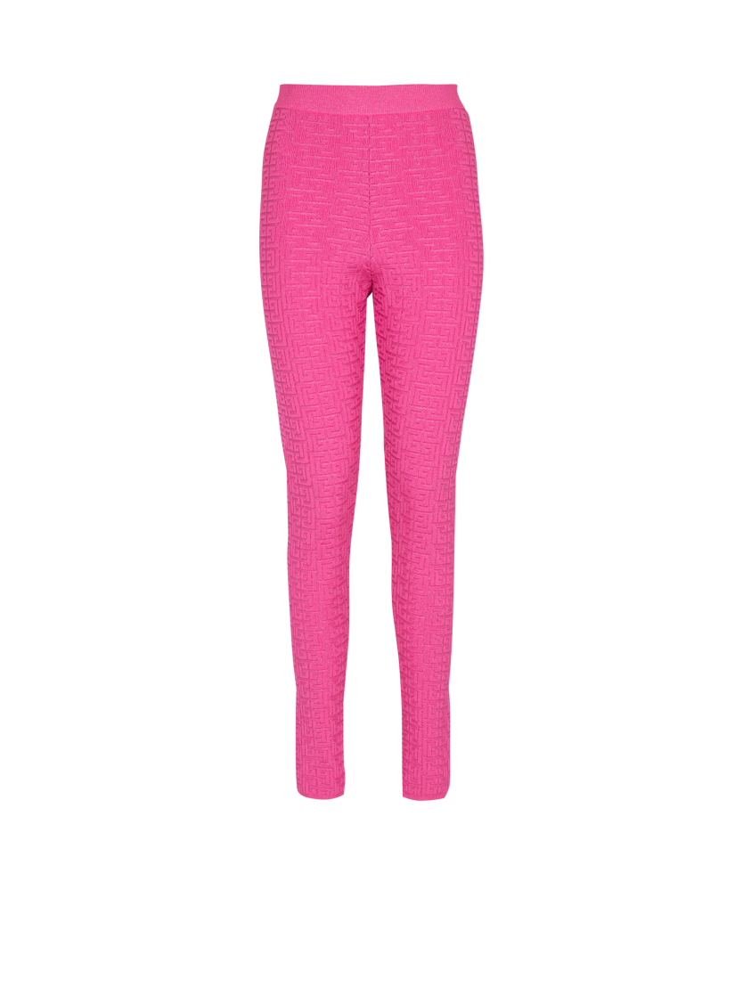 Knit leggings with monogram