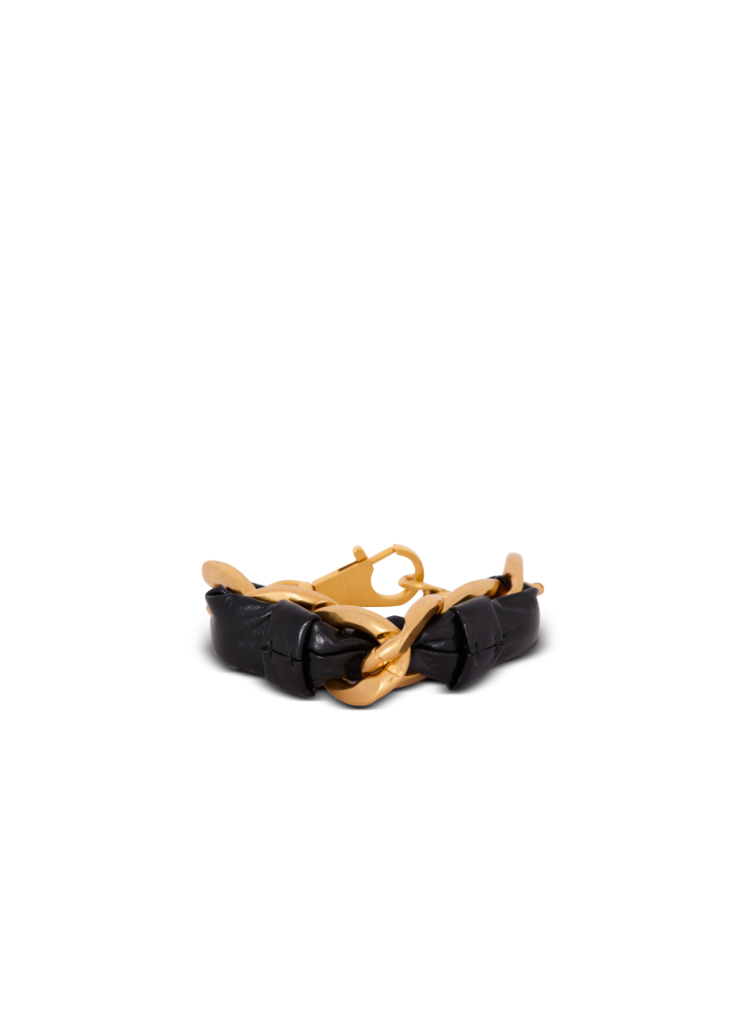 1945 Soft chain and leather bracelet