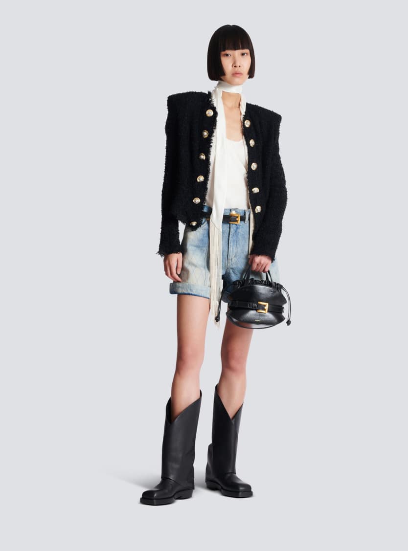 Edge-to-edge tweed jacket