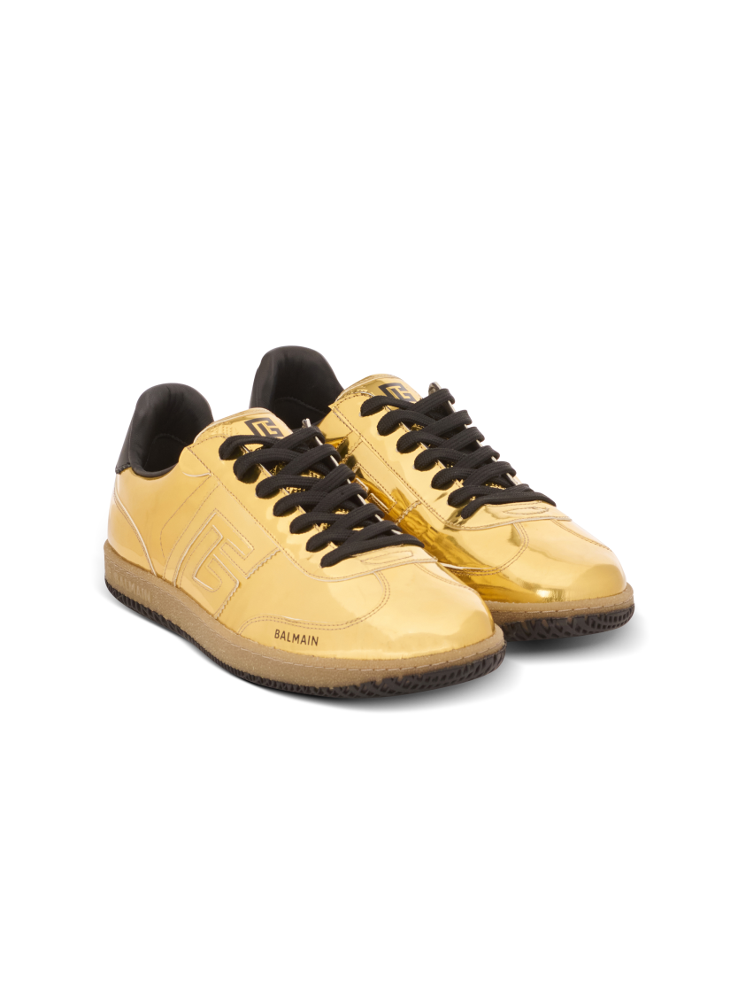 Balmain Swan trainers in mirror-effect leather