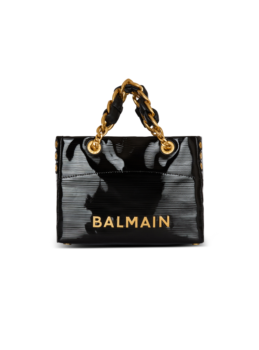 Small 1945 Soft tote bag in striped patent leather