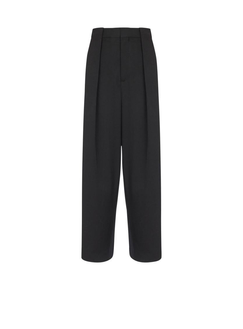 Pleated grain de poudre trousers