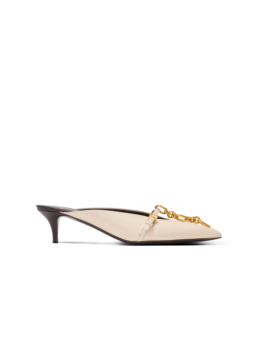 Sync leather mules with pointed toe