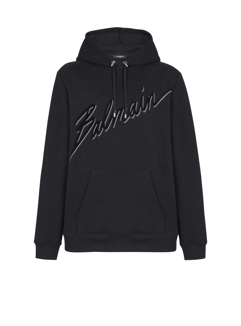 Flocked Balmain Letter hoodie