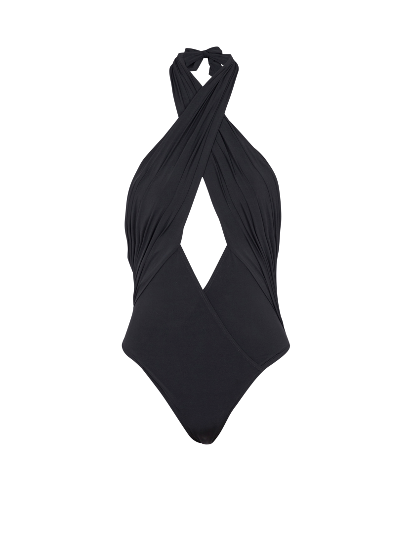 Plain one-piece swimsuit