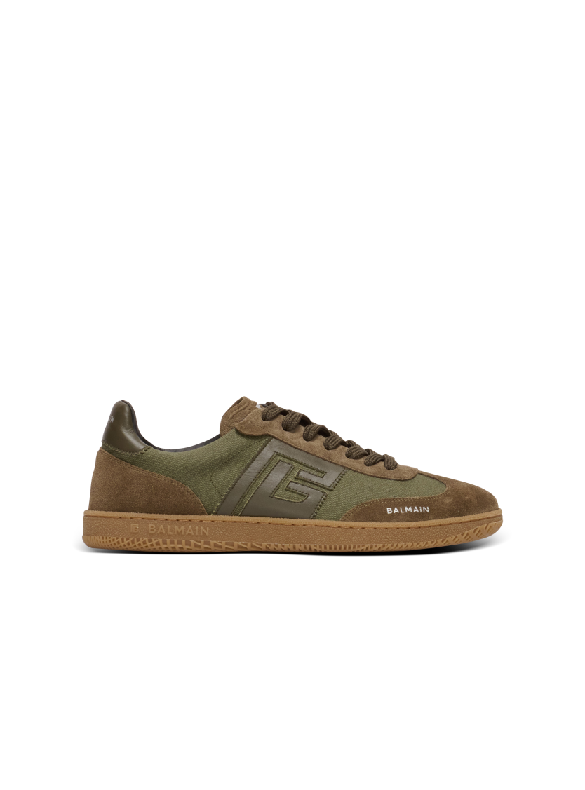 Leather and canvas Balmain Swan trainers