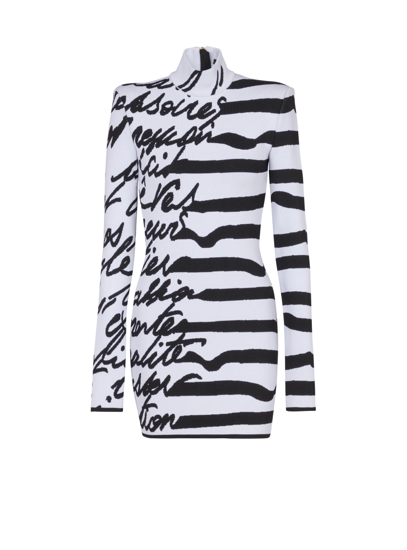 Striped "Love Letter" jacquard knit dress