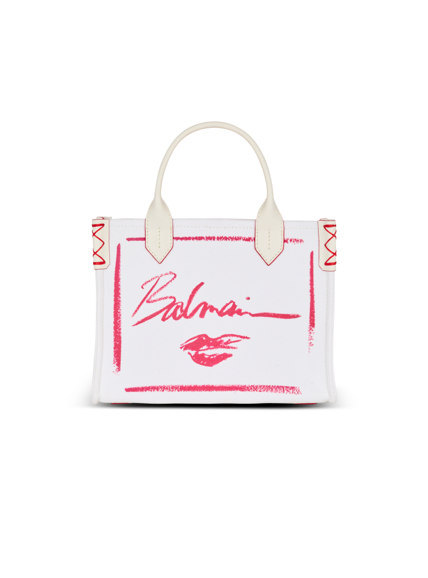 Small B-Army tote bag with Balmain Lipstick print