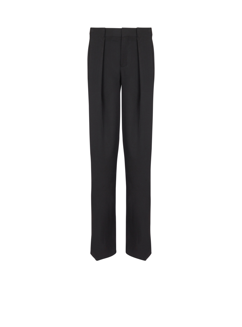 Pleated grain de poudre trousers