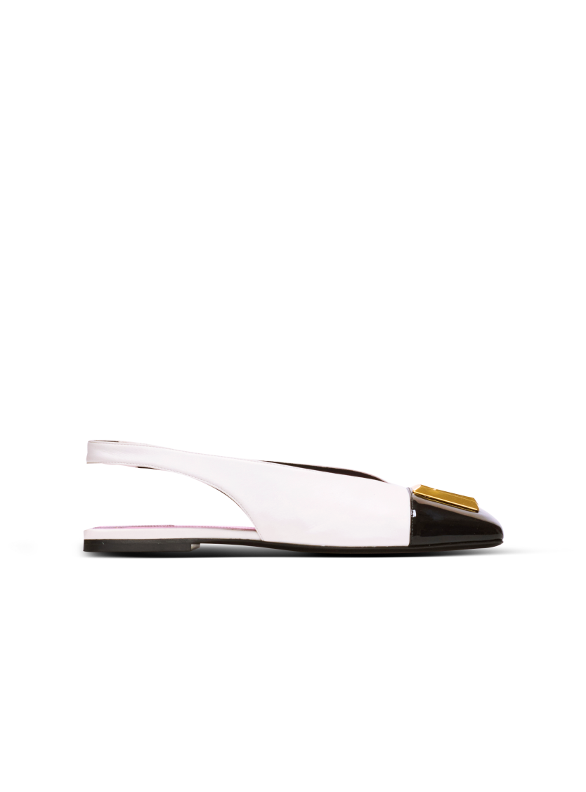 Flat Eden slingbacks in two-tone leather