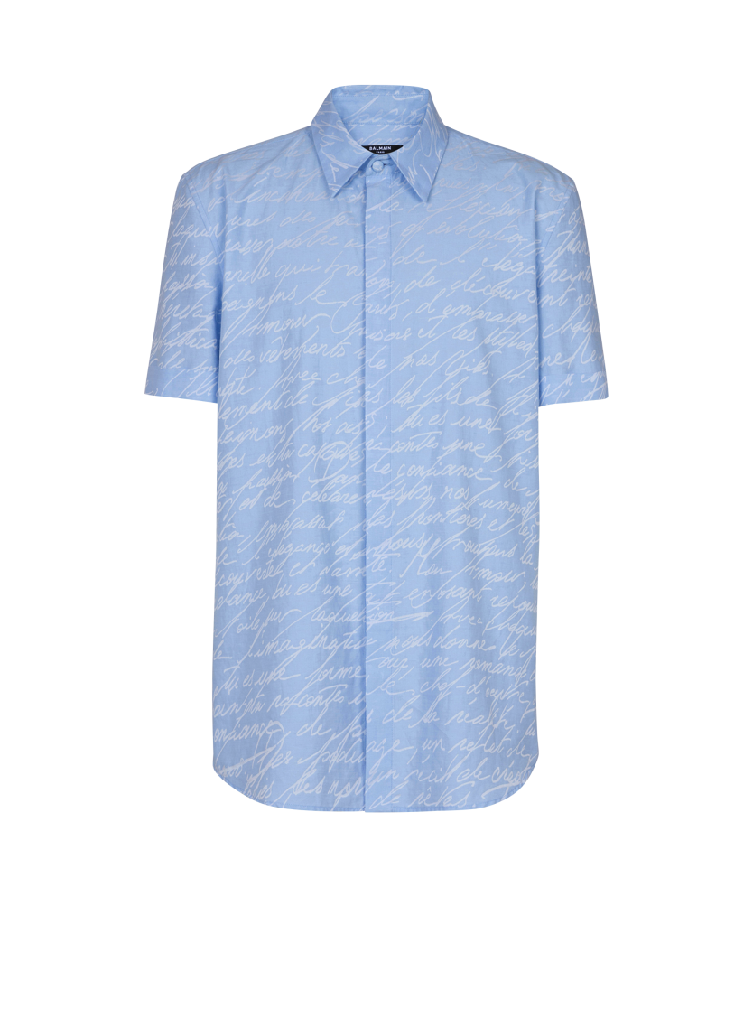 Jacquard shirt with "Love Letter" print