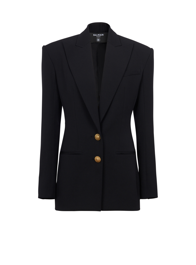 2-button cinched-waist jacket