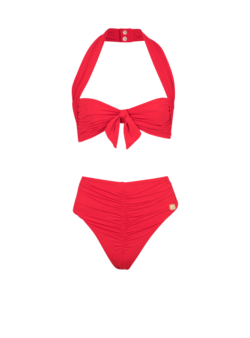 Plain two-piece swimsuit