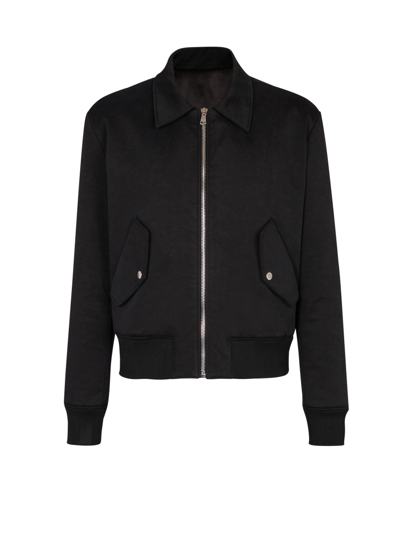Cotton bomber jacket with vintage Balmain logo