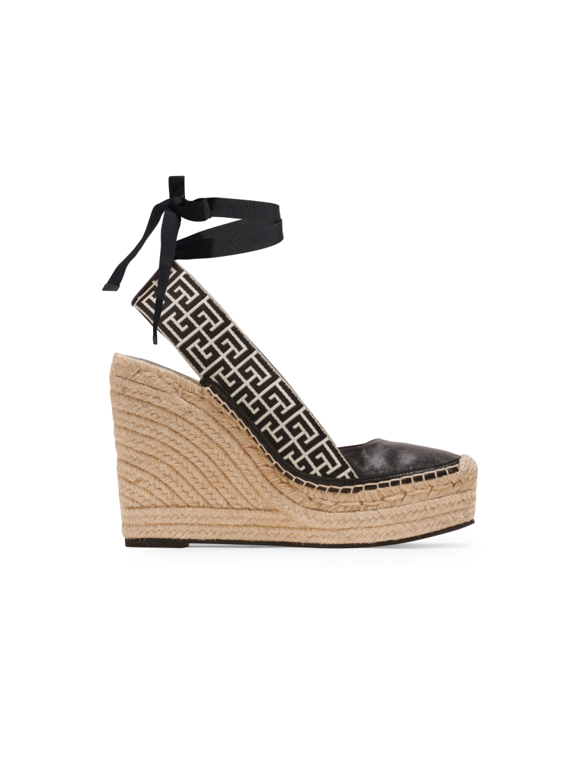 Alex monogram jacquard and leather espadrilles