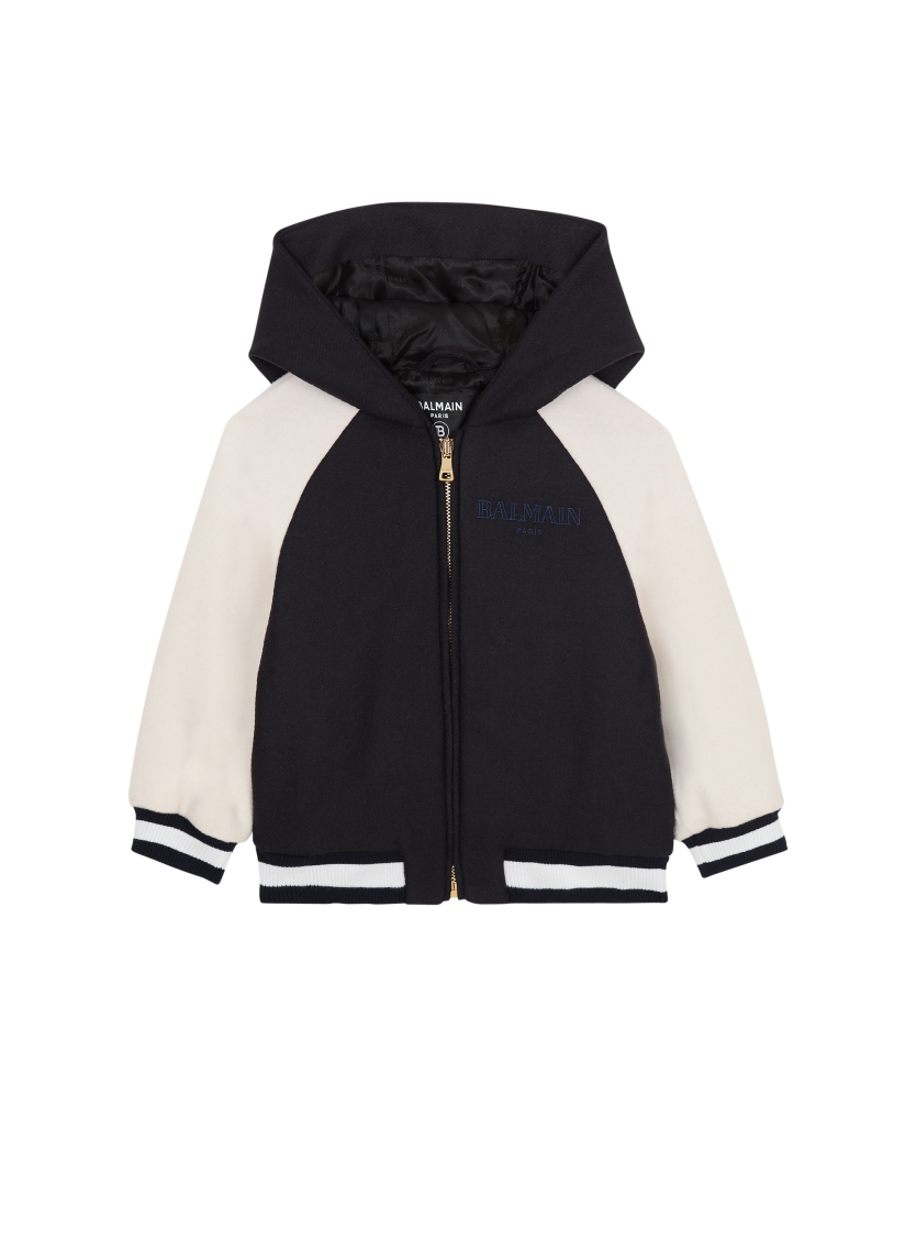 Two-tone hooded jacket