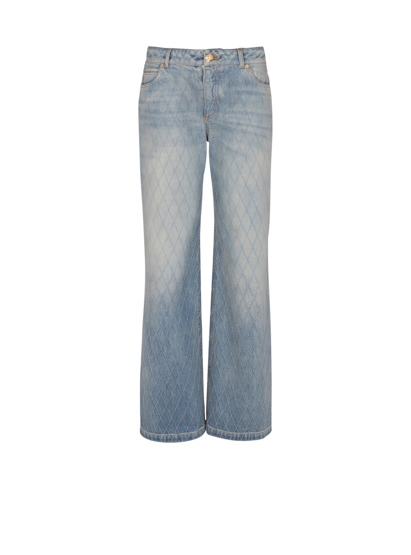 Diamond denim straight-fit jeans