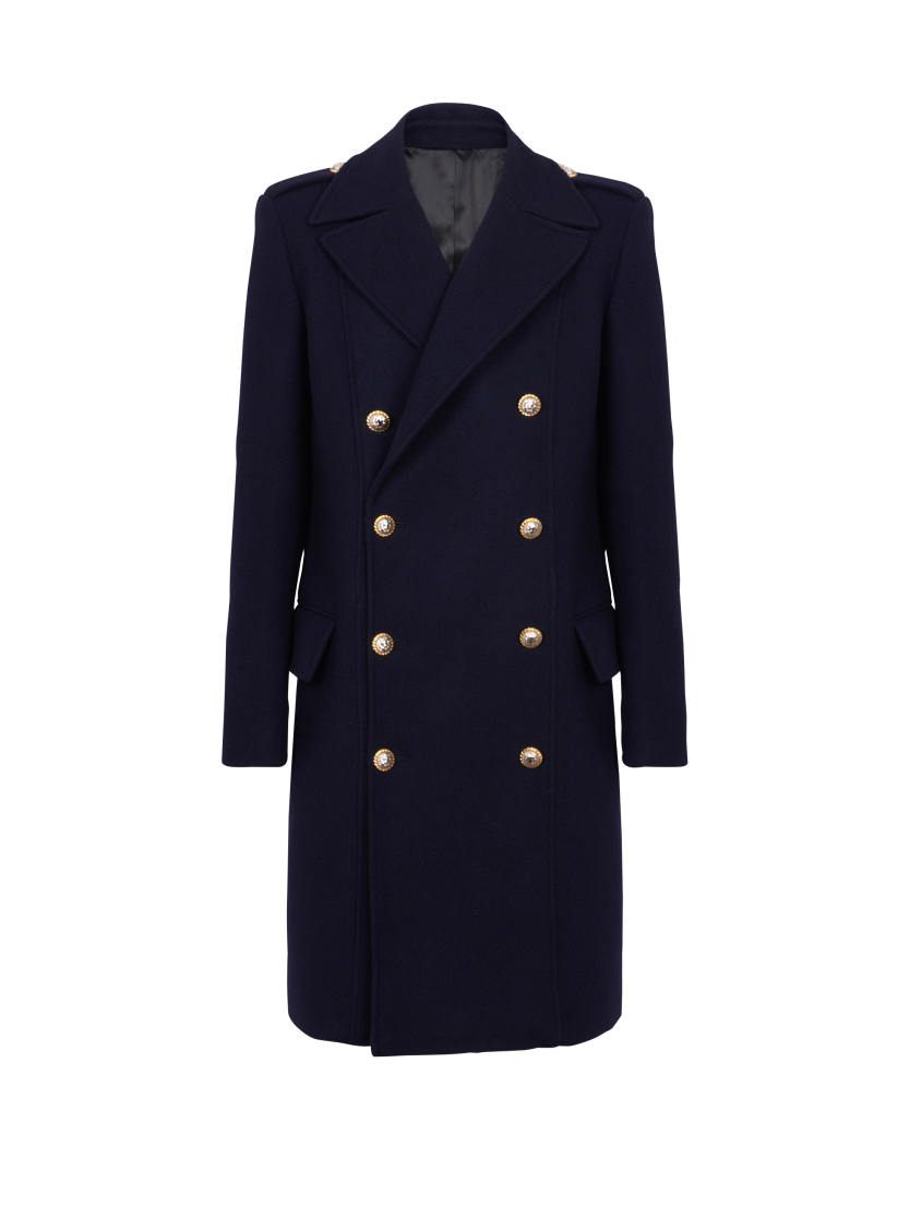 Coat in felted double-faced wool