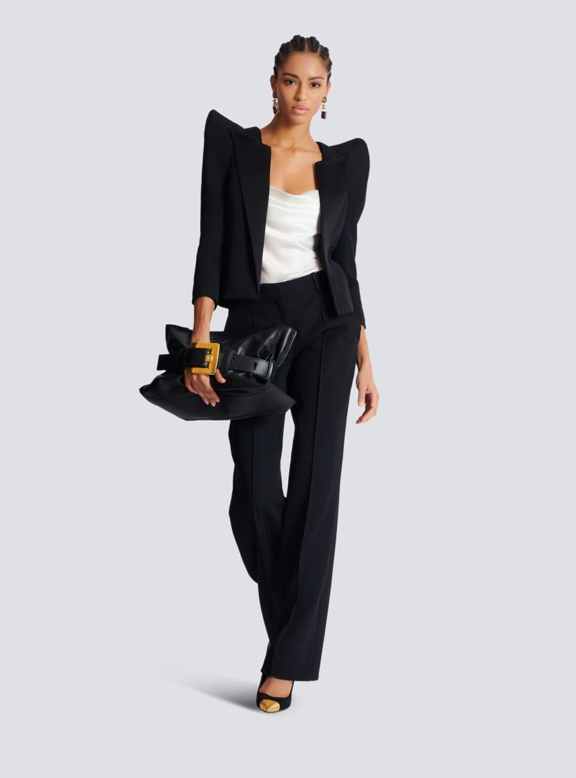 Draped satin top