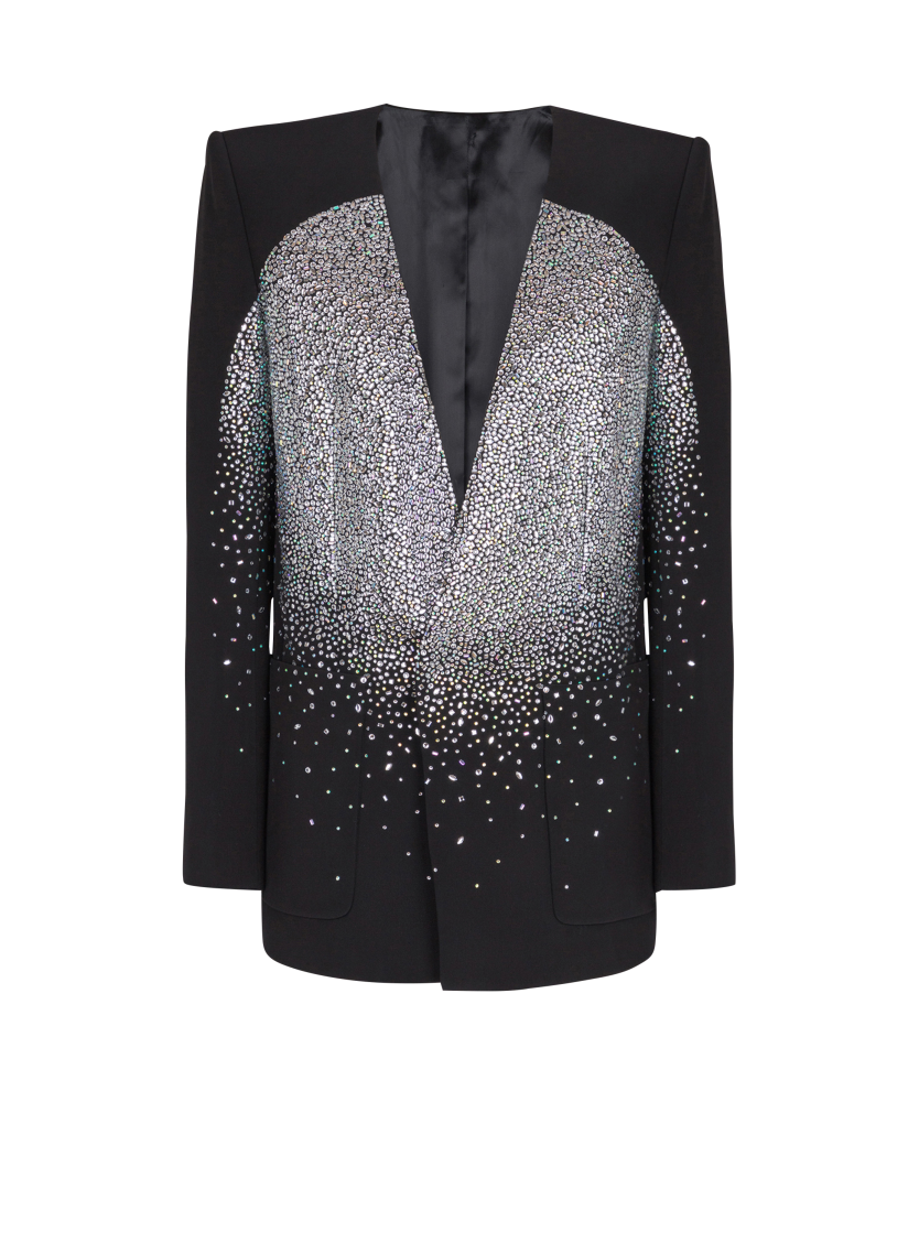 1-button jacket with rhinestone Galaxy motif