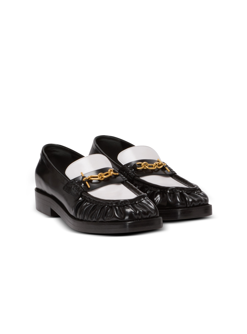 Sync glazed leather loafers