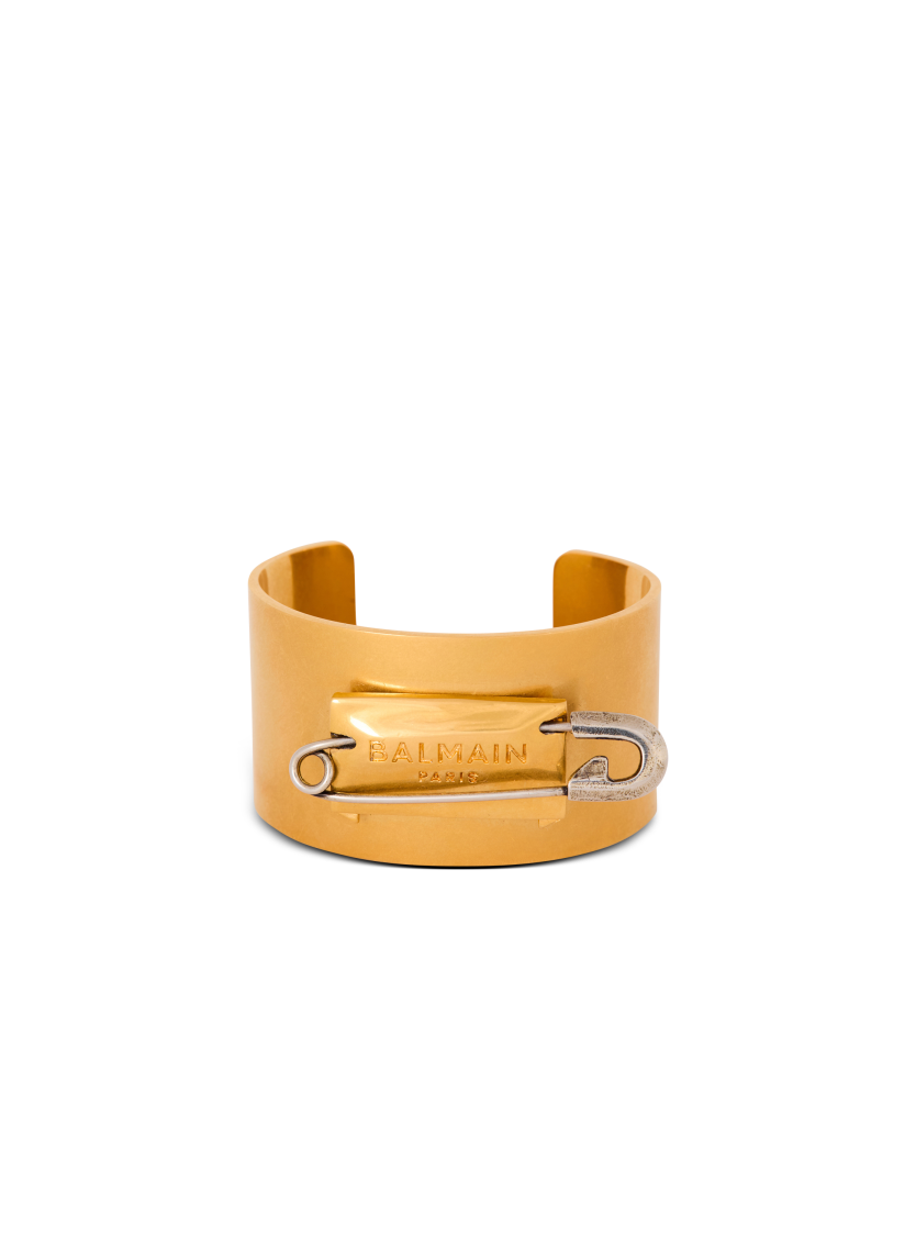Brass safety pin bracelet