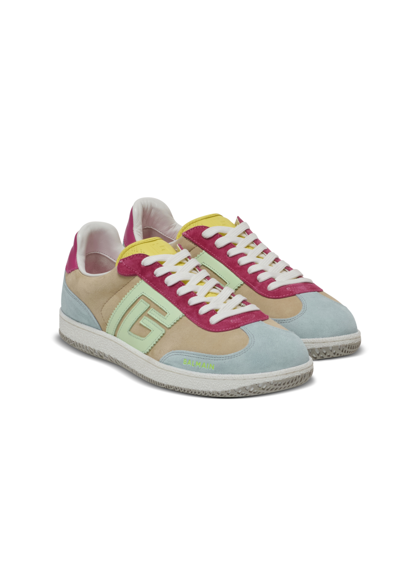 Balmain Swan sneakers in calfskin and suede