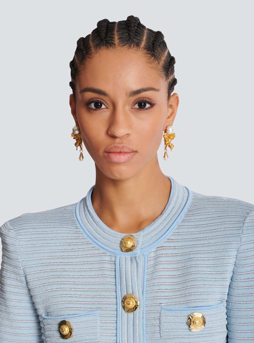 Anges baroque brass earrings