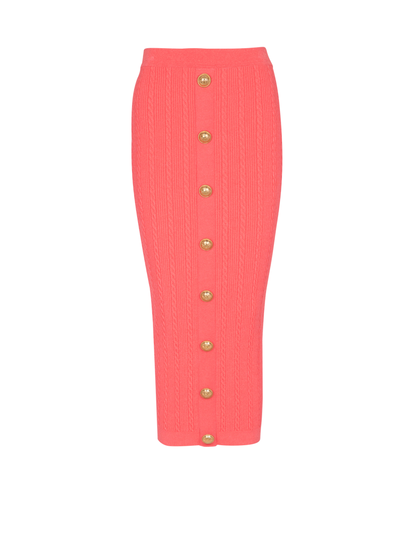 Cable-knit midi skirt