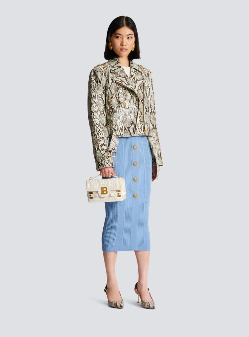 B-Buzz 24 monogrammed grained leather bag
