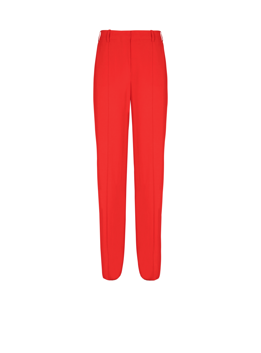 Crepe straight-leg tailored trousers