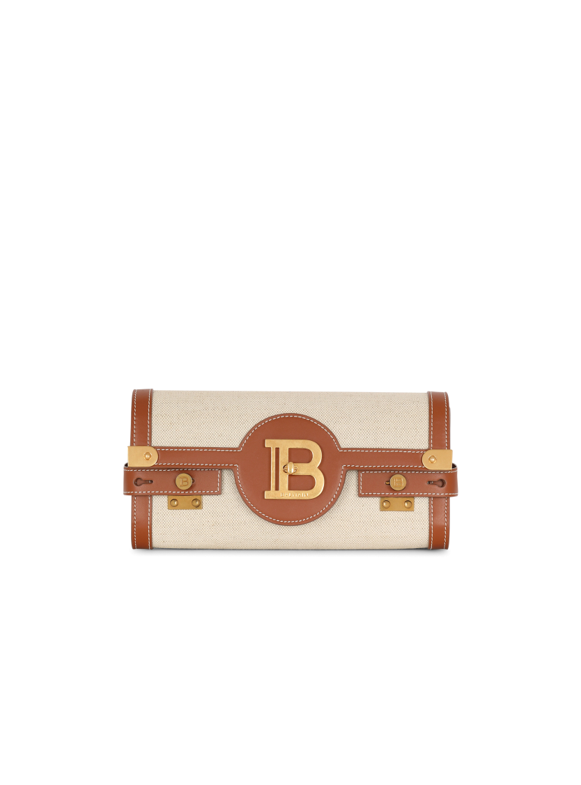 B-Buzz 23 leather and canvas clutch bag