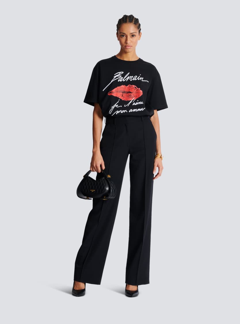 Short-sleeved T-shirt with Kiss print