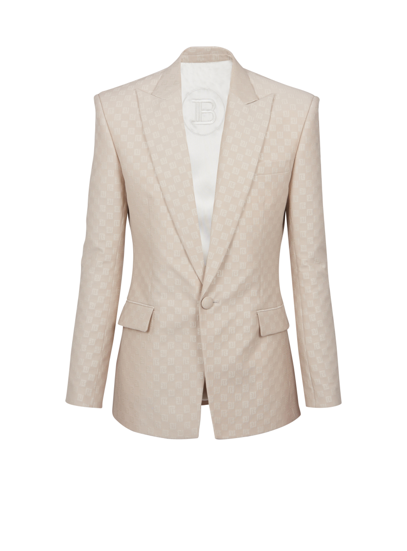 1-button jacket in PB Labyrinth jacquard