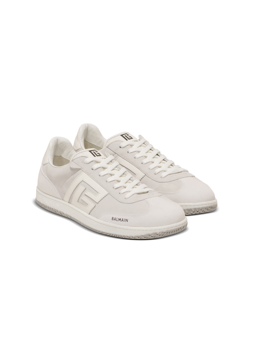Balmain Swan suede and smooth leather trainers