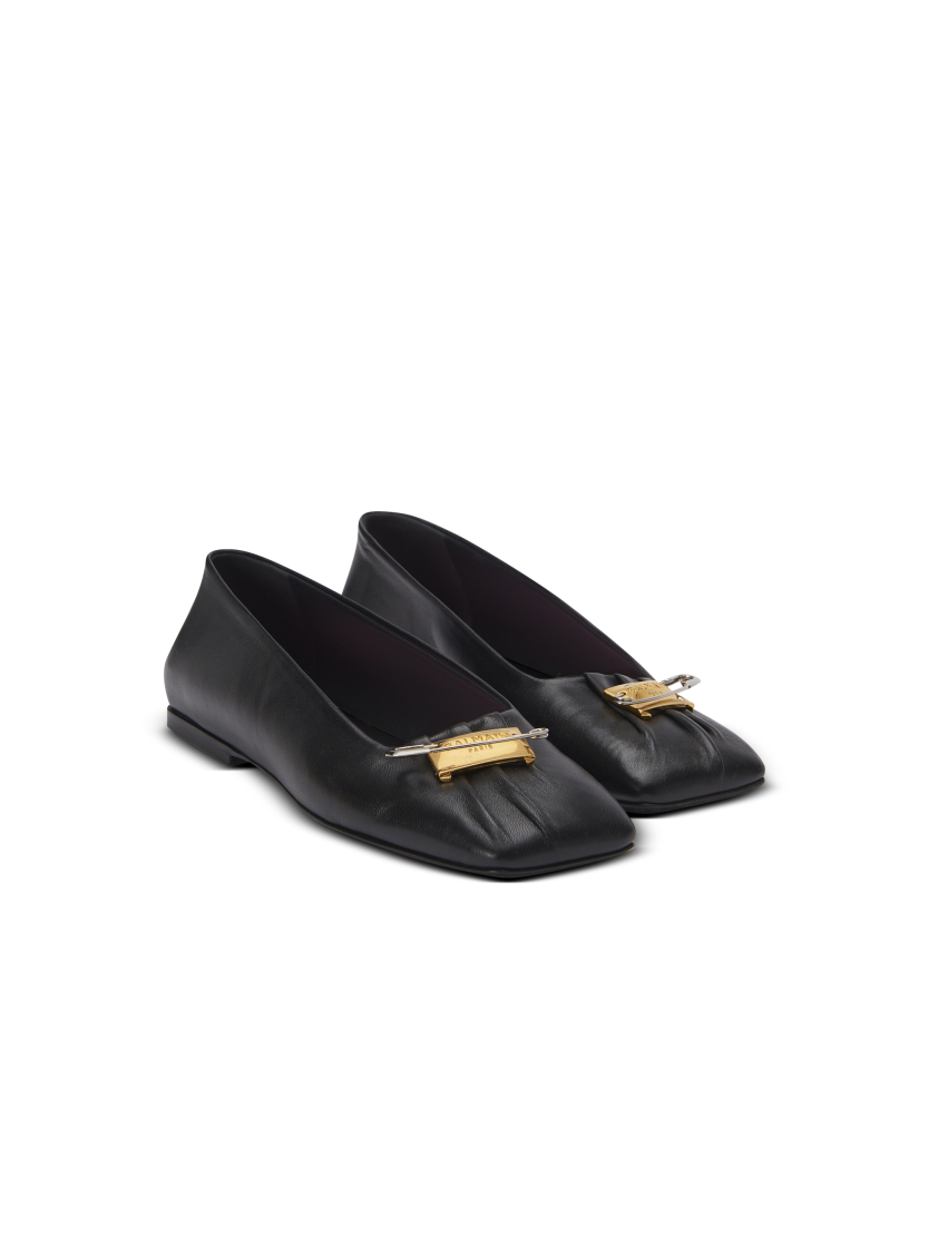 Safety Pin ballet flats in gathered lambskin