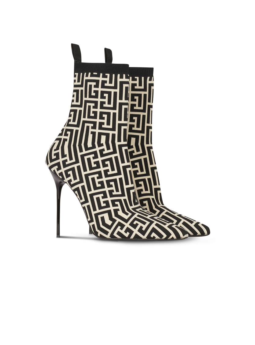 Stretch knit Skye ankle boots with monogram
