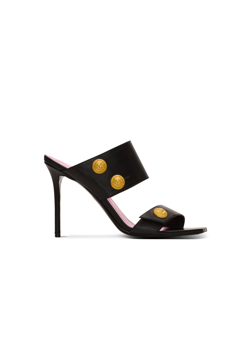 Heeled Eva mules in calfskin