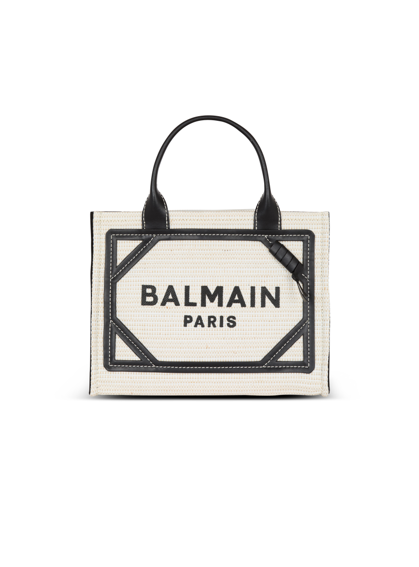 Small raffia B-Army tote bag