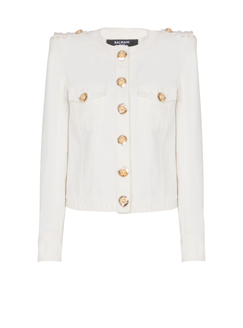 Cropped cotton canvas jacket