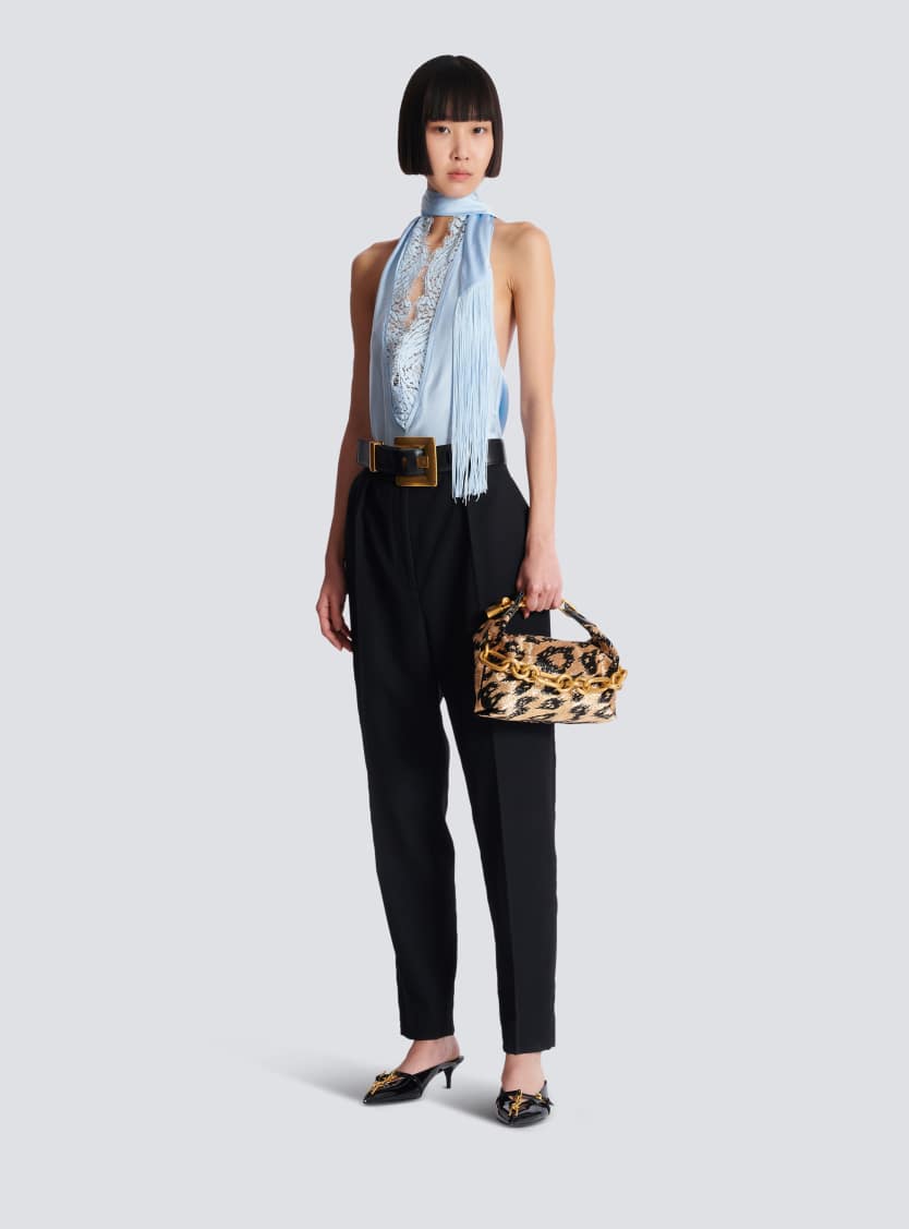 Sync Mini leopard pattern embroidered bag