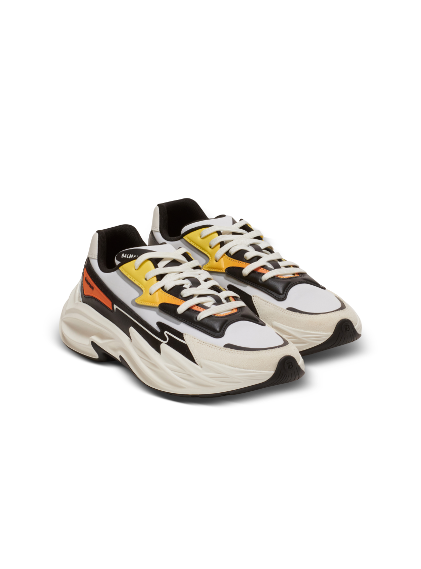 Run-Row leather and nylon sneakers