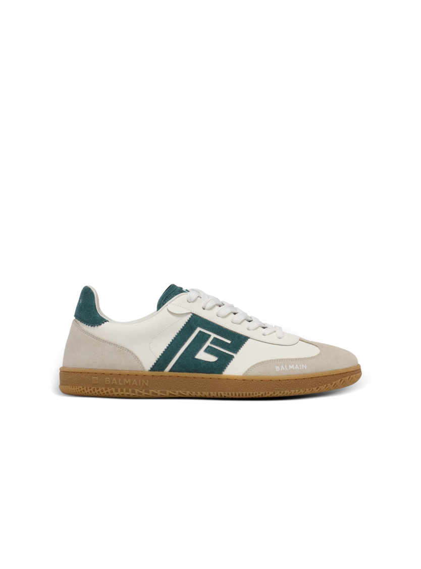 Balmain Swan suede and smooth leather trainers