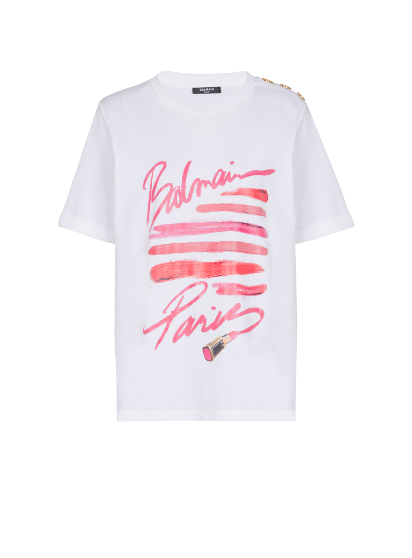 T-shirt with Balmain Lipstick print