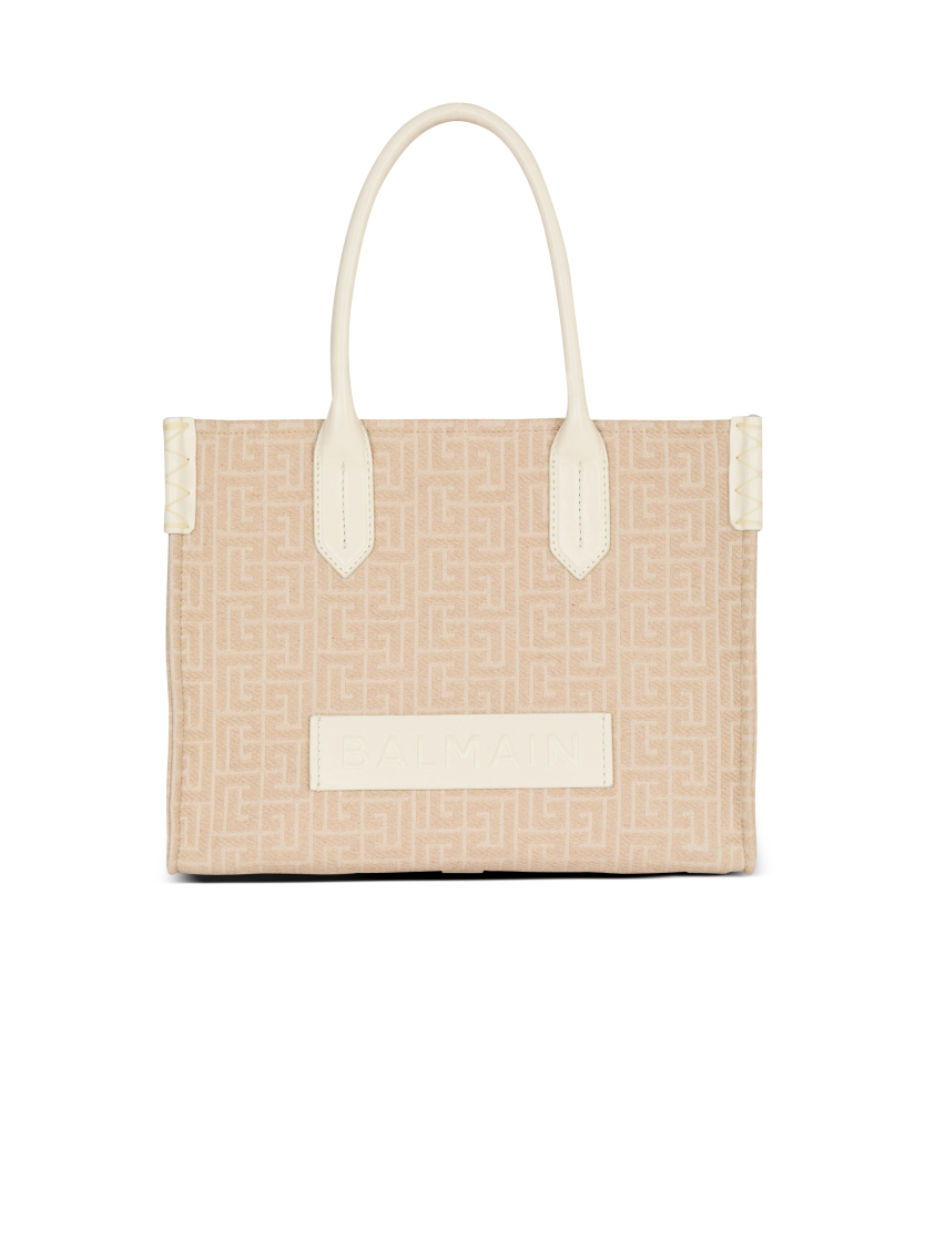 B-Army 36 monogrammed canvas jacquard and leather tote bag